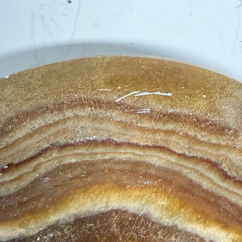 Banded Calcite Heart Shaped Dish Joshua Tree Stone Brown Rock Plate READ - Picture 5 of 8